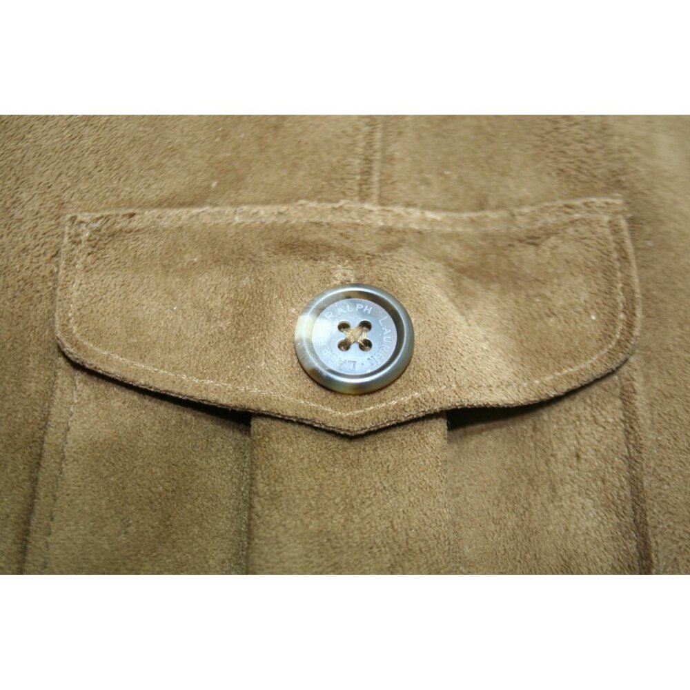 Ralph Lauren Dry Goods Faux Suede Safari Vest Womens Large Brown Western Boho - Picture 4 of 6